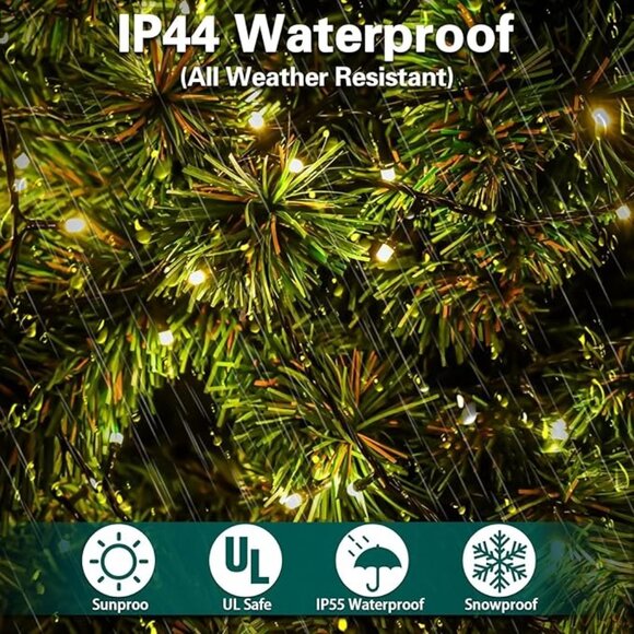 Christmas Tree Lights with Ring, 400 Led Warm Yellow s Indoor, 6.6ftx16 Lines Ca - Picture 3 of 5